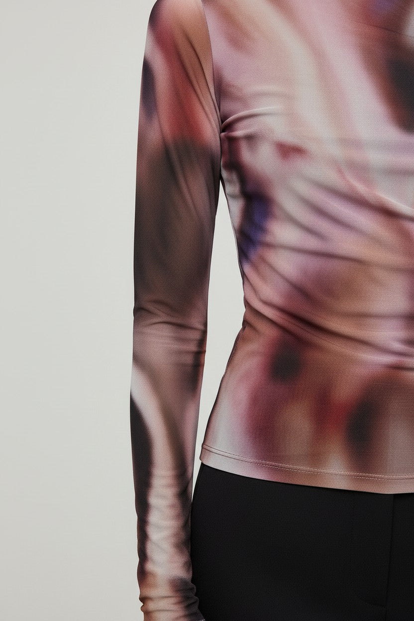 Bershka Damen Top Braun Schwarz Mehrfarbig Größe L