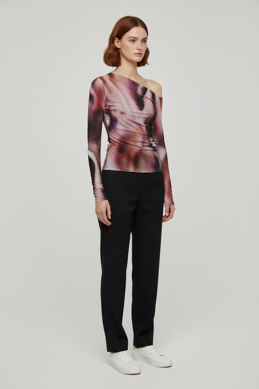 Bershka Damen Top Braun Schwarz Mehrfarbig Größe L