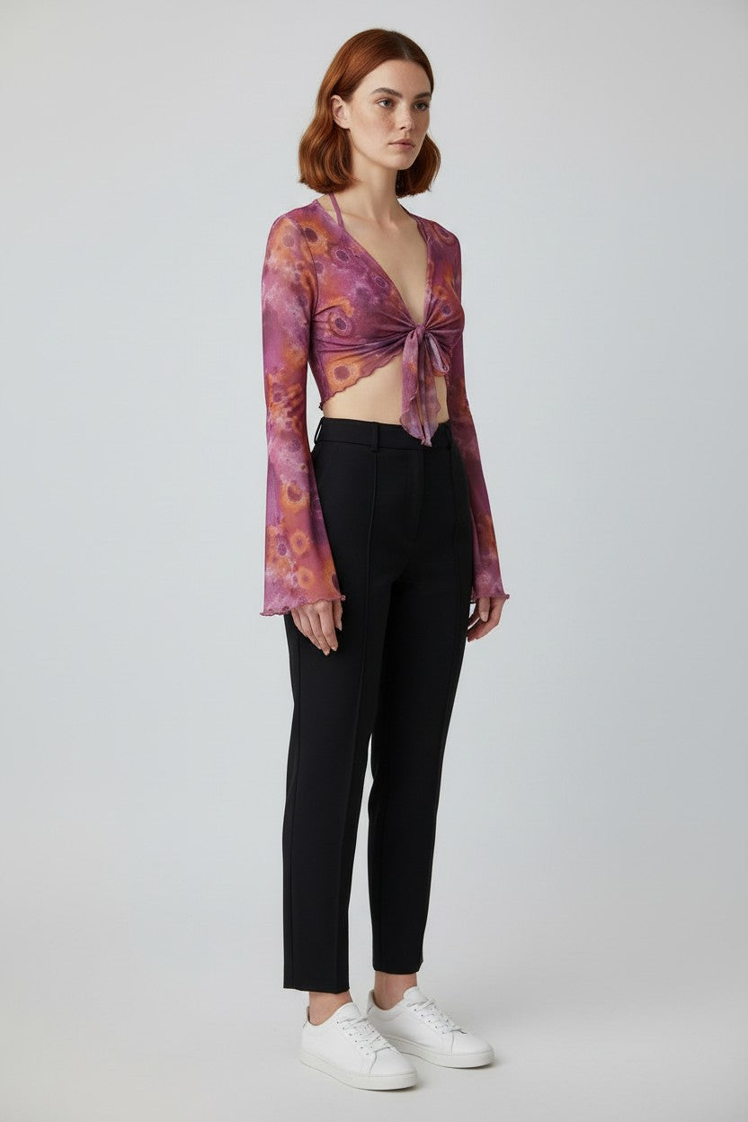 Cider Damen Neckholder Top Lila/Orange/Mehrfarbig Größe L