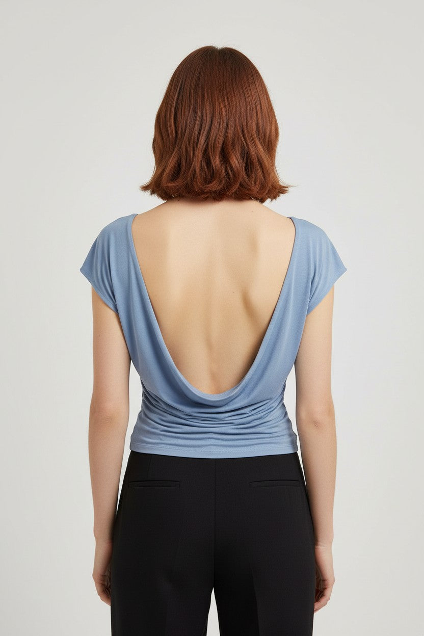 Design by Si Damen Top Blau Größe M/L