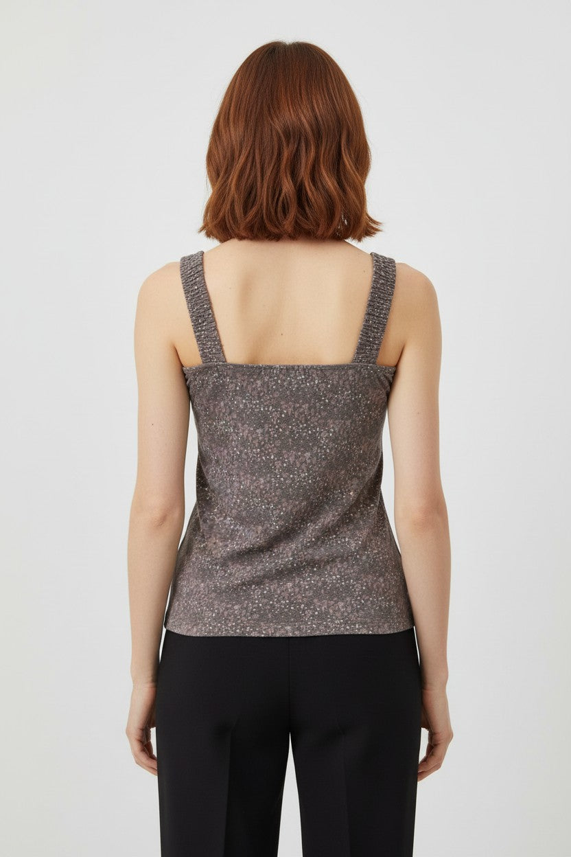 ESPRIT Damen Top Braun/Mehrfarbig Größe M