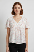 ESPRIT Damen Top Weiß Mehrfarbig Größe XS
