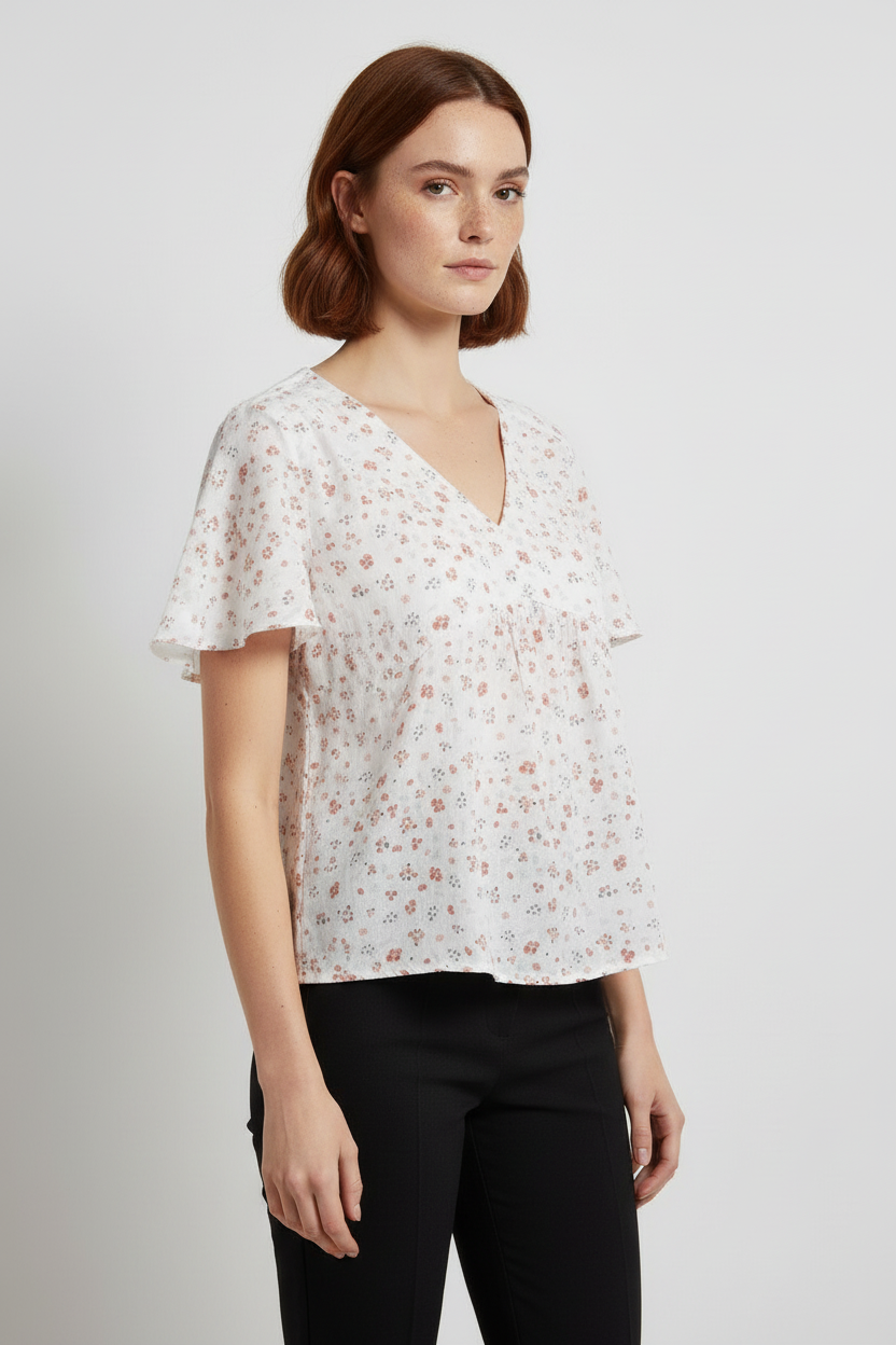 ESPRIT Damen Top Weiß Mehrfarbig Größe XS