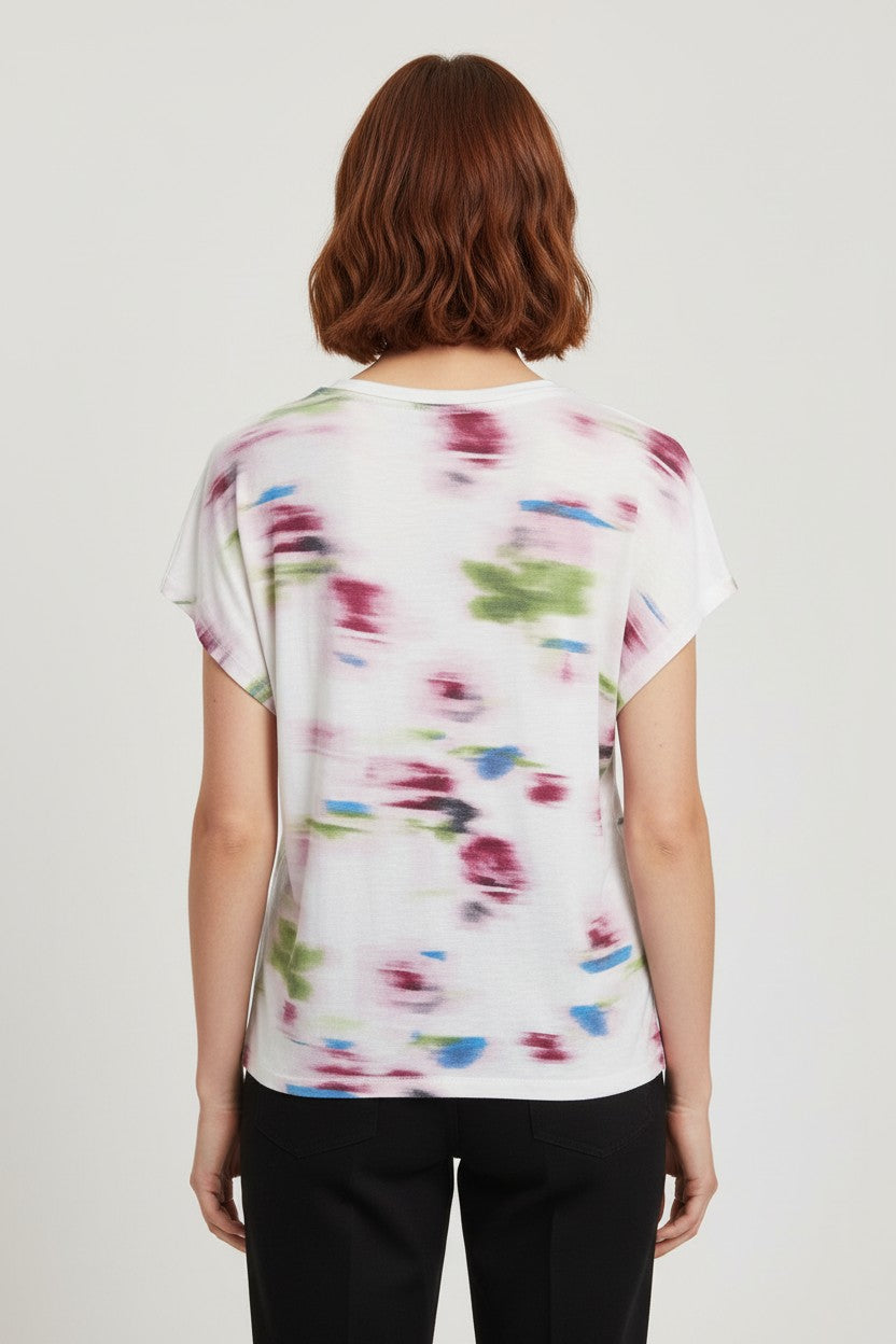 ESPRIT Damen Top Weiß/Mehrfarbig Größe XL