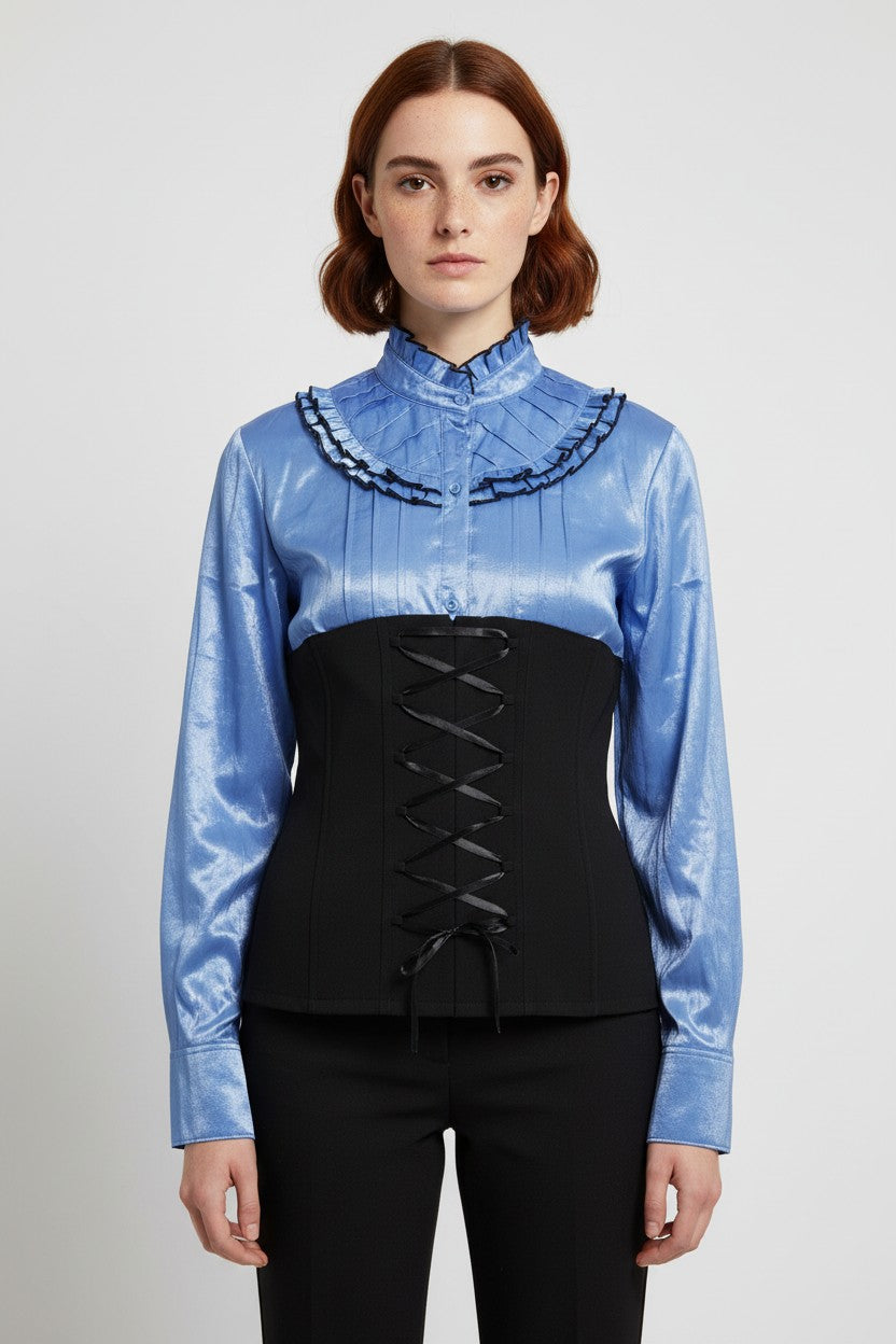 Fire Dragon Damen Top Blau/Schwarz Größe 0XL