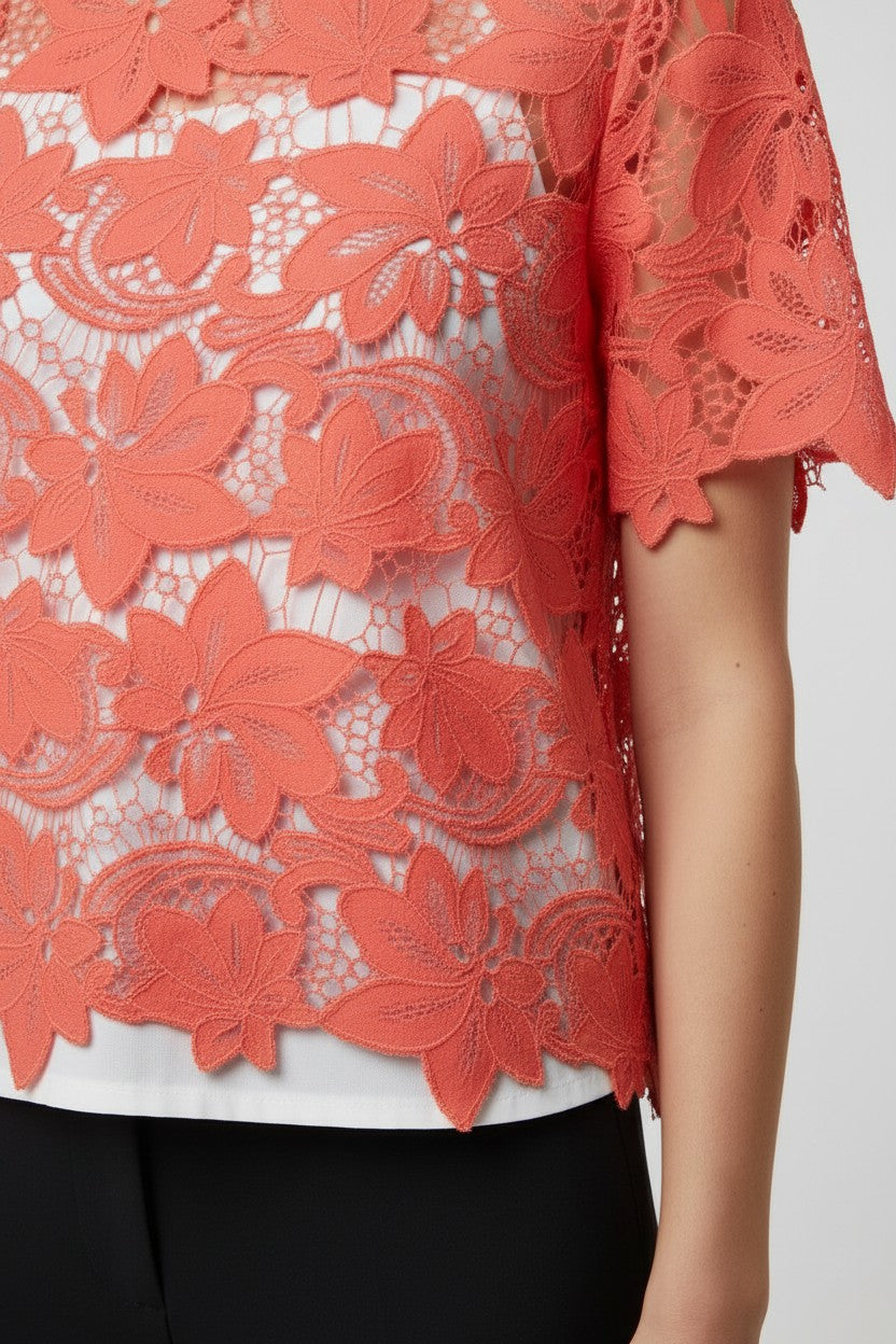 Marella Sport Damen Top Rot Weiß Größe M