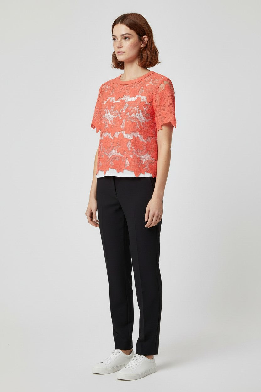 Marella Sport Damen Top Rot Weiß Größe M