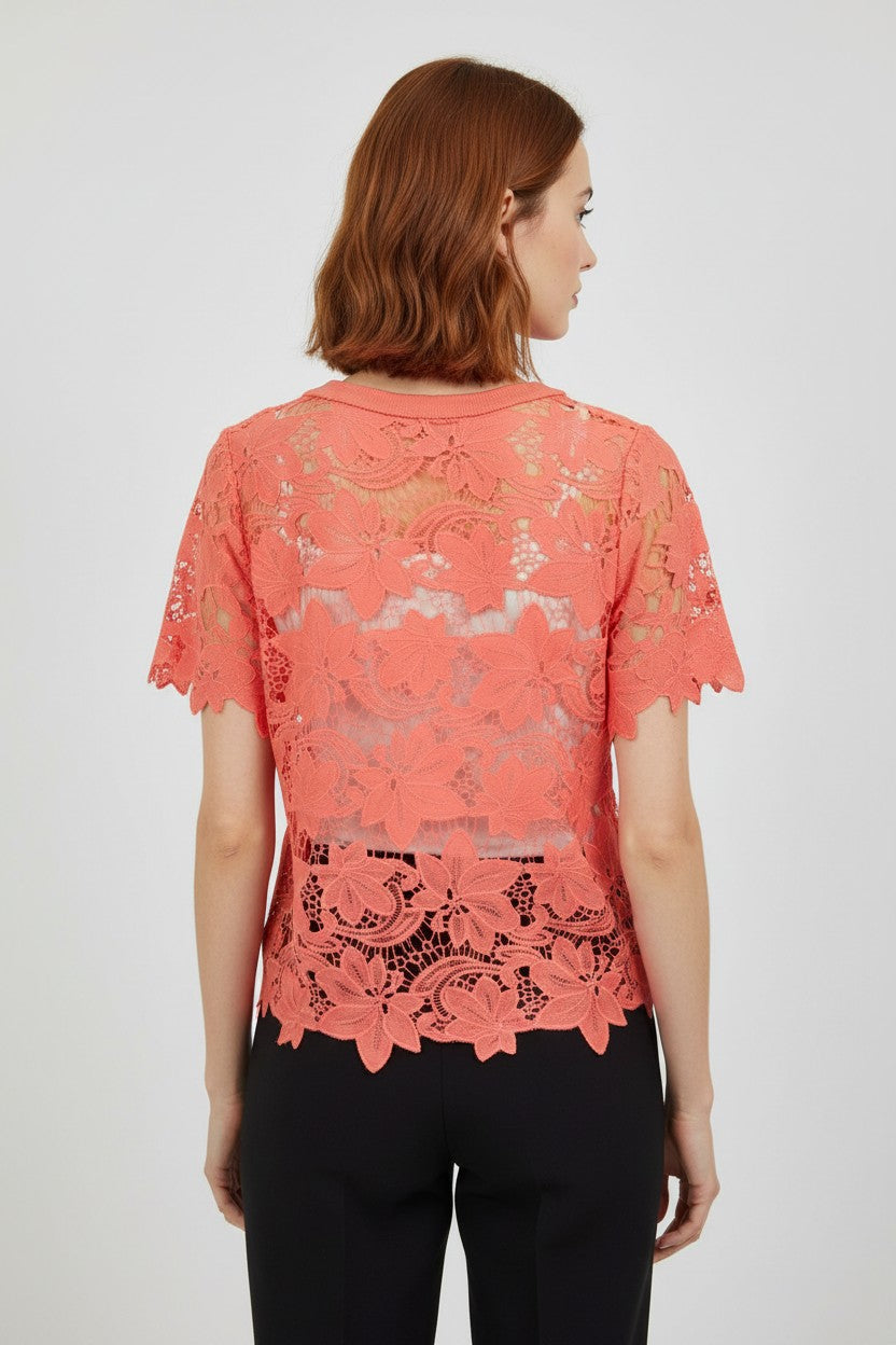 Marella Sport Damen Top Rot Weiß Größe M
