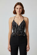 Pull & Bear Damen Top Schwarz Weiß Größe M