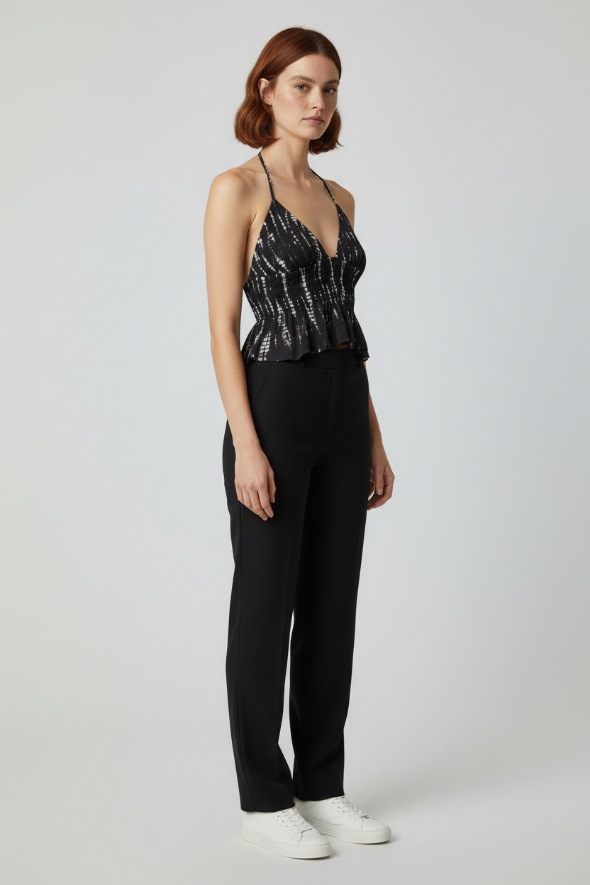 Pull & Bear Damen Top Schwarz Weiß Größe M