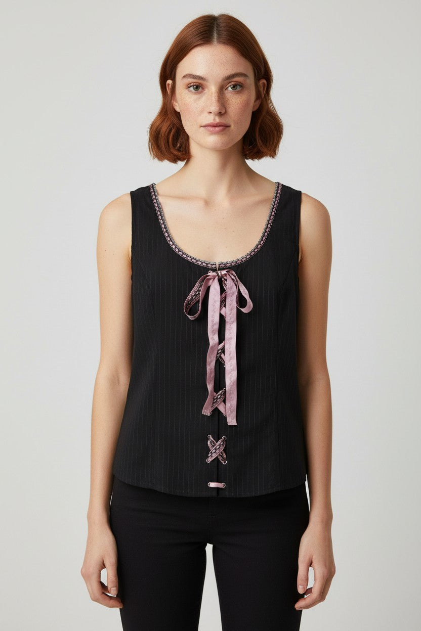 Torrid Damen Top Schwarz/Pink Größe L/XL