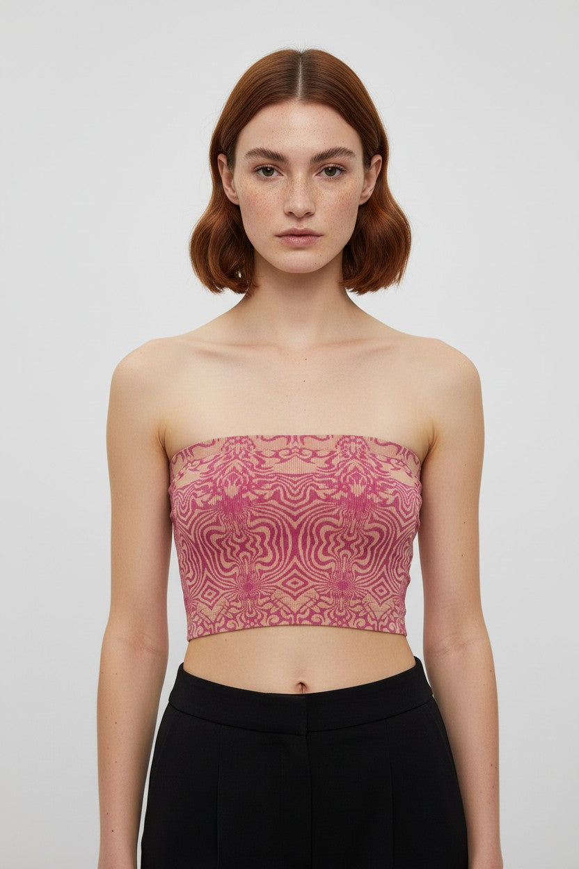 Urban Outfitters Damen Top Pink/Beige Größe XS