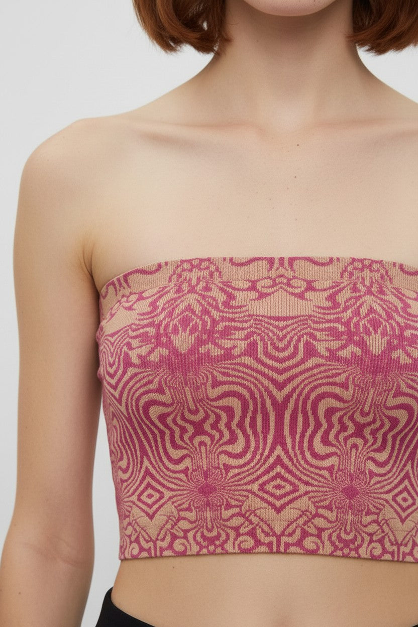 Urban Outfitters Damen Top Pink/Beige Größe XS