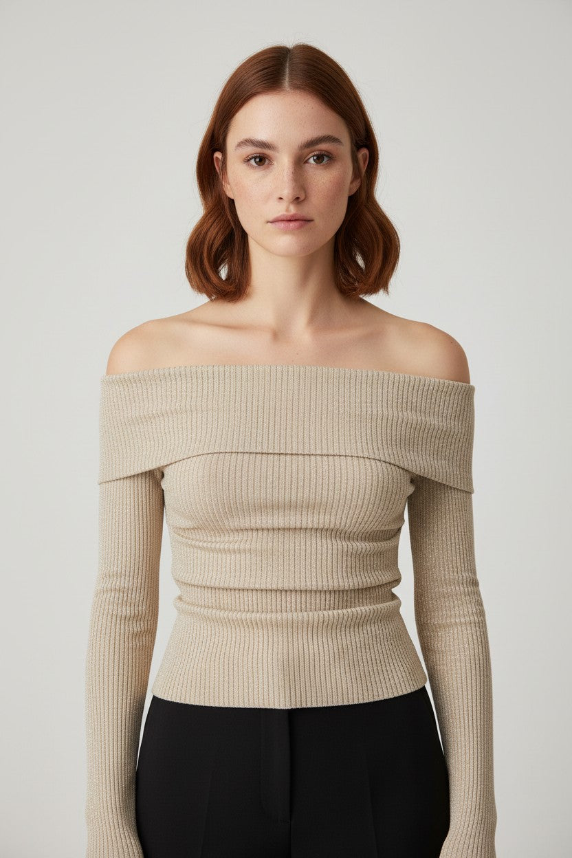 Zara Damen Top Beige Mehrfarbig Größe S