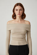 Zara Damen Top Beige Mehrfarbig Größe S