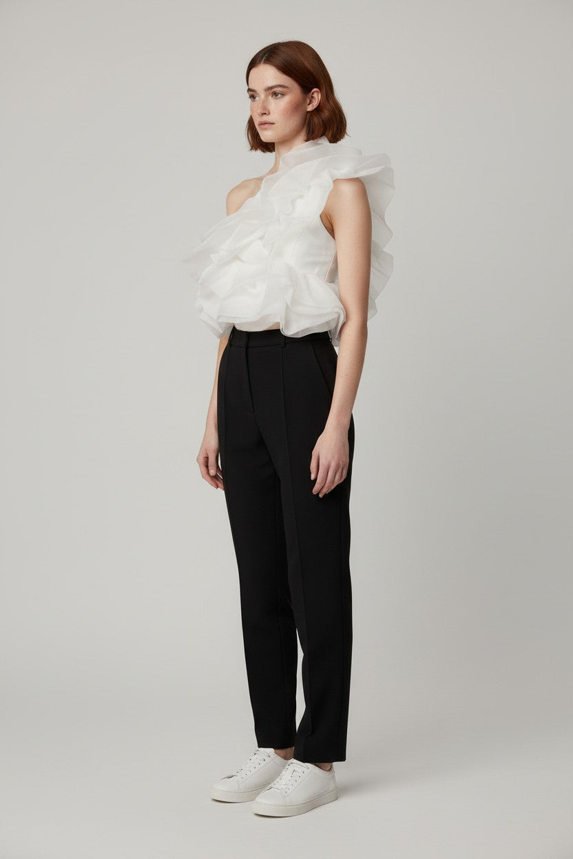 Zara Damen Top Weiß Größe L