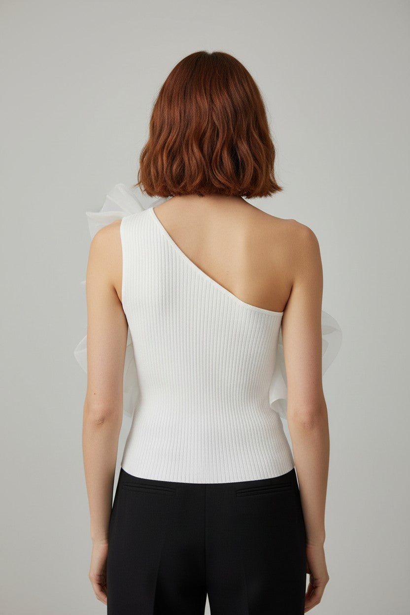 Zara Damen Top Weiß Größe L