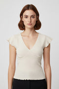 Amisu Damen Top Beige Größe XS
