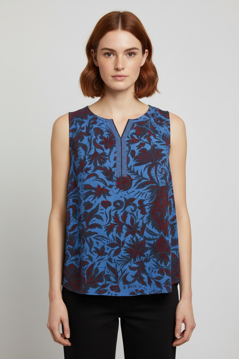Cecil Damen Top Blau Rot Schwarz Größe XXL