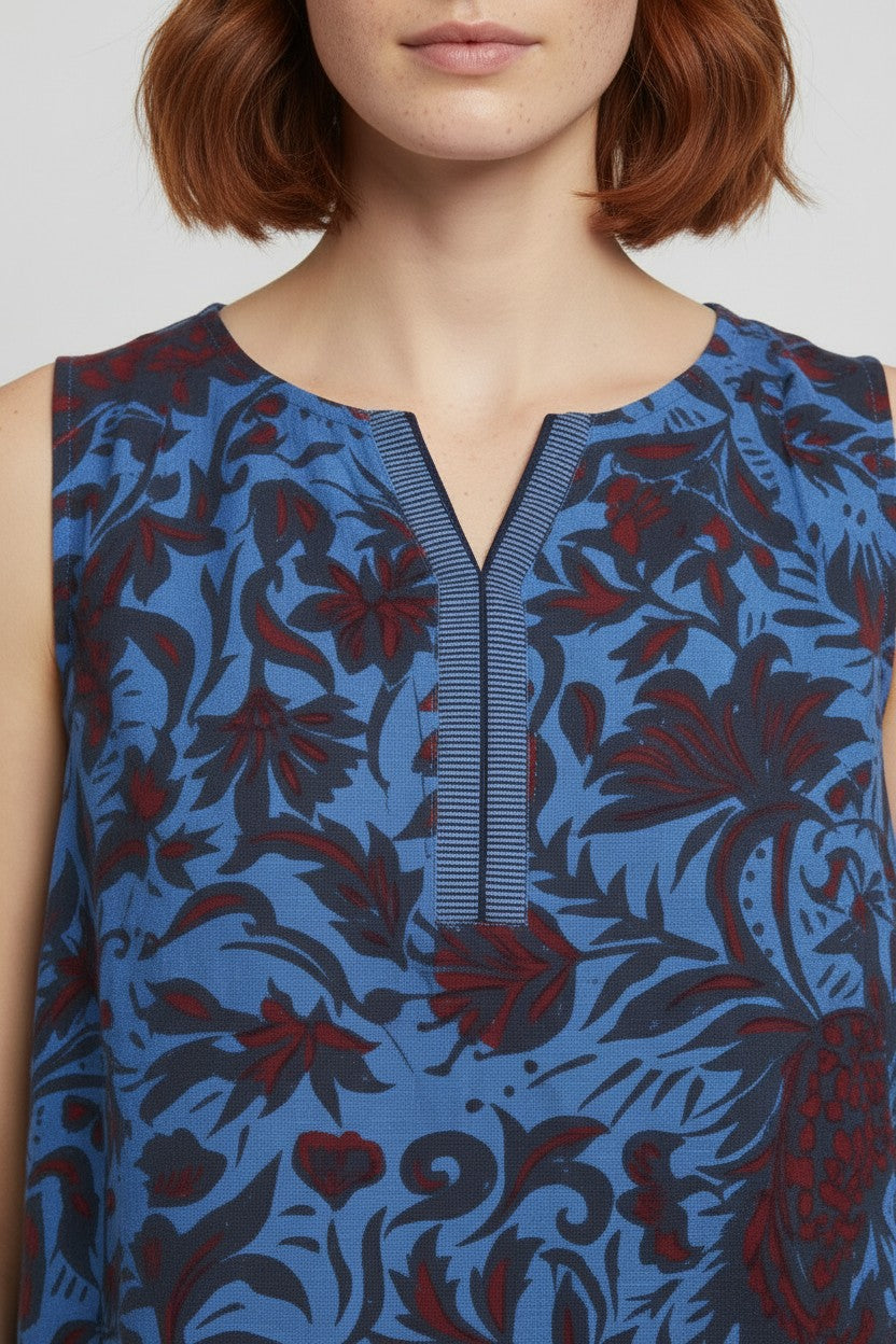 Cecil Damen Top Blau Rot Schwarz Größe XXL