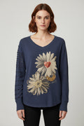 Desigual Damen Top Blau Größe XL