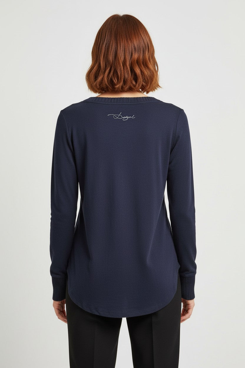 Desigual Damen Top Blau Größe XL