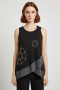Desigual Damen Top Schwarz Grau Größe M