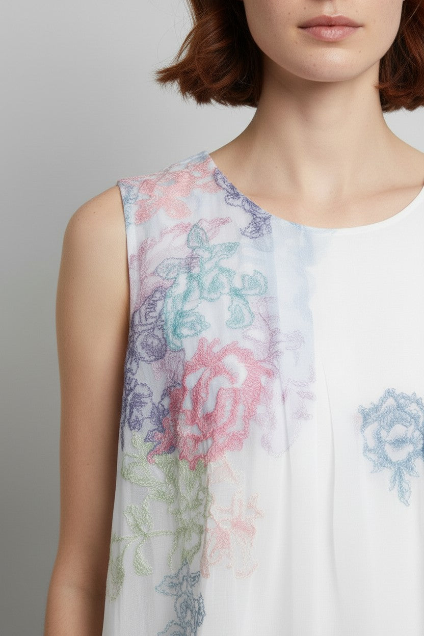 Desigual Damen Top Weiß Mehrfarbig Größe XL