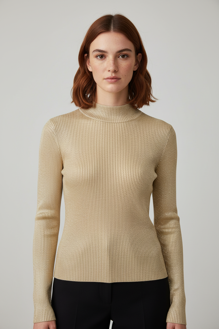 Drôle de Copine Damen Top Gold Größe S/M