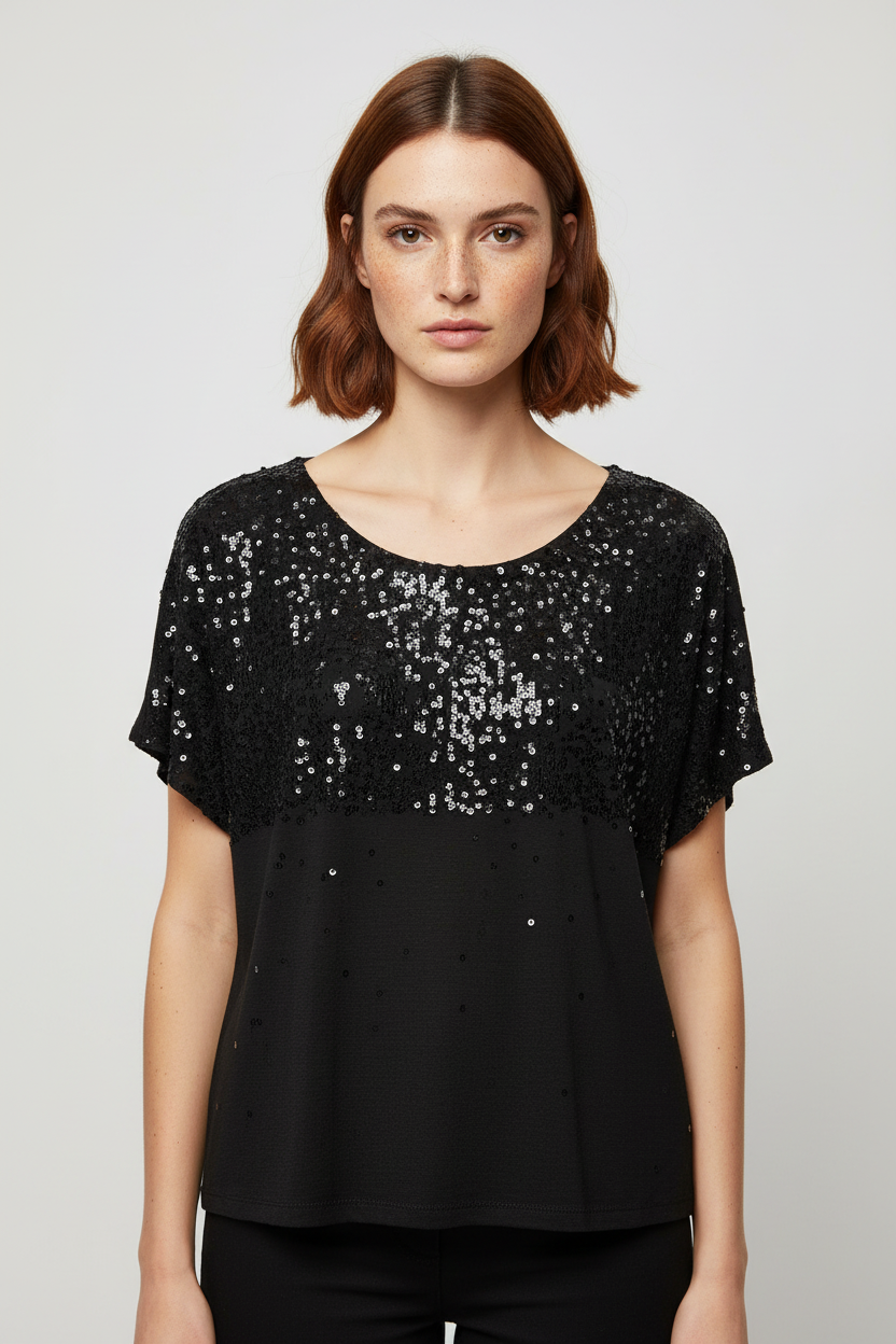 H&M Damen Top Schwarz Größe M
