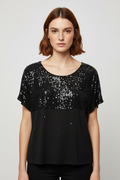 H&M Damen Top Schwarz Größe M