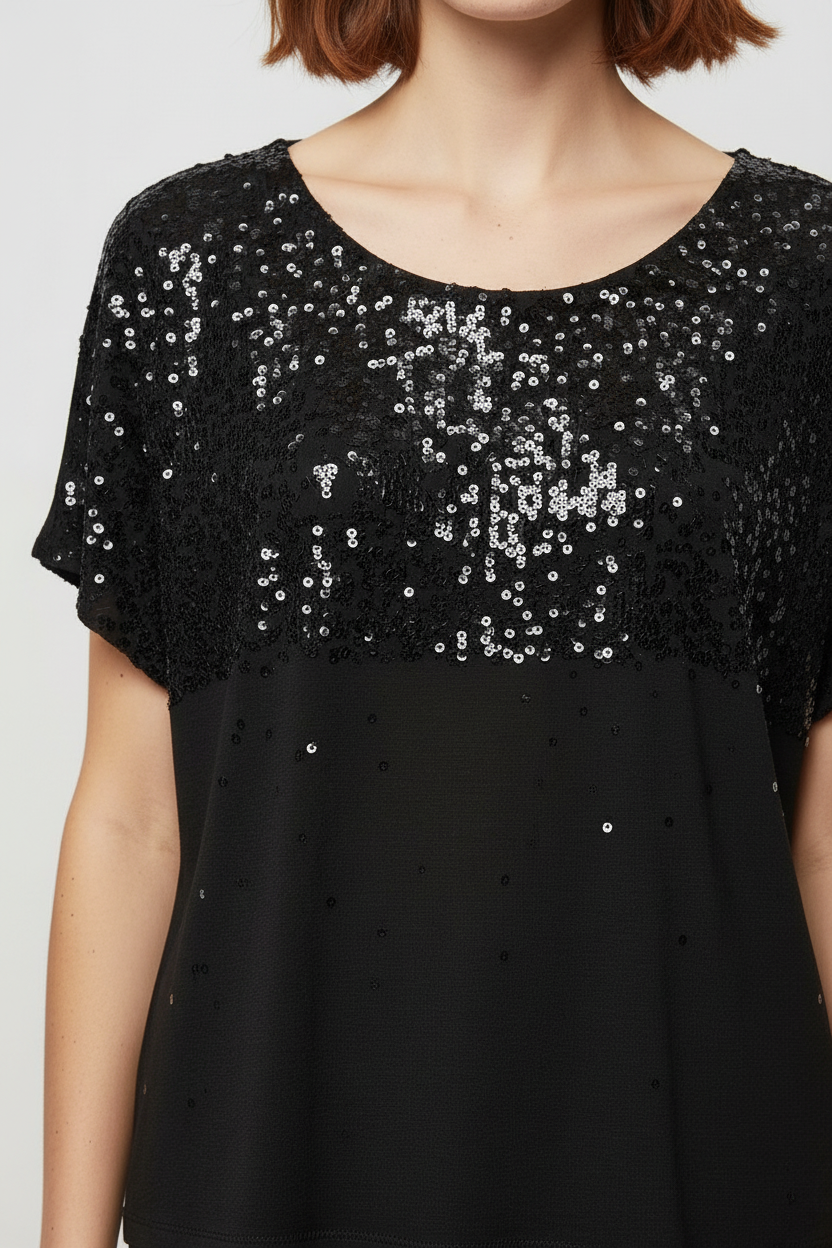 H&M Damen Top Schwarz Größe M