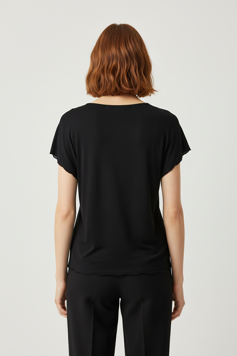 H&M Damen Top Schwarz Größe M