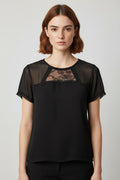 H&M Damen Top Schwarz Größe S