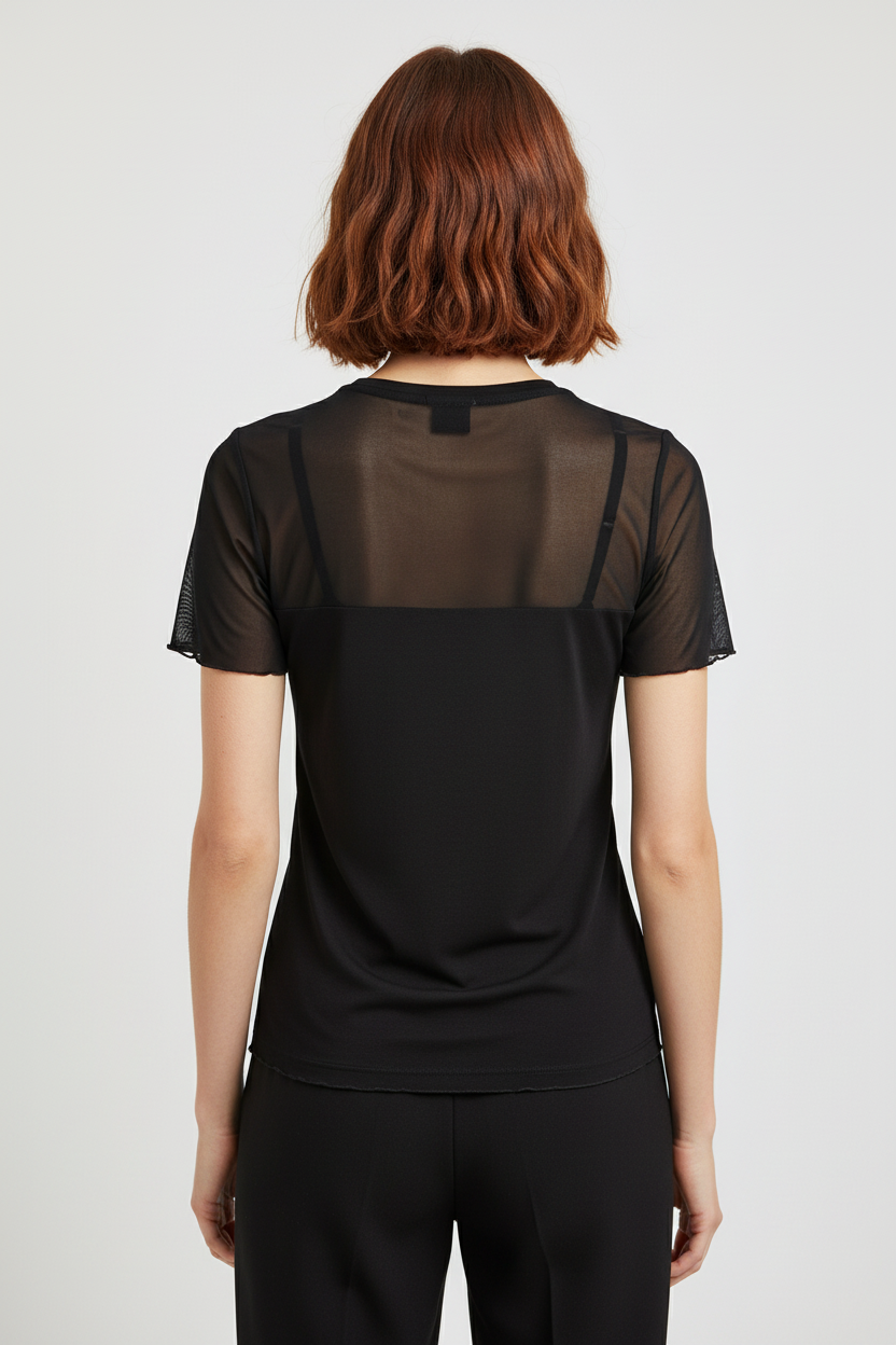 H&M Damen Top Schwarz Größe S