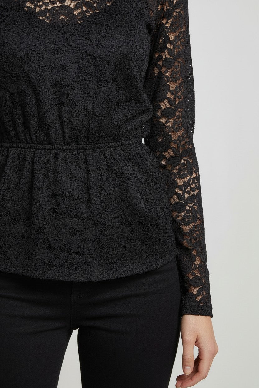 Jacqueline de Yong Damen Top Schwarz Größe XS