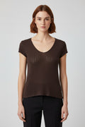 Massimo Dutti Damen Top Braun Größe M