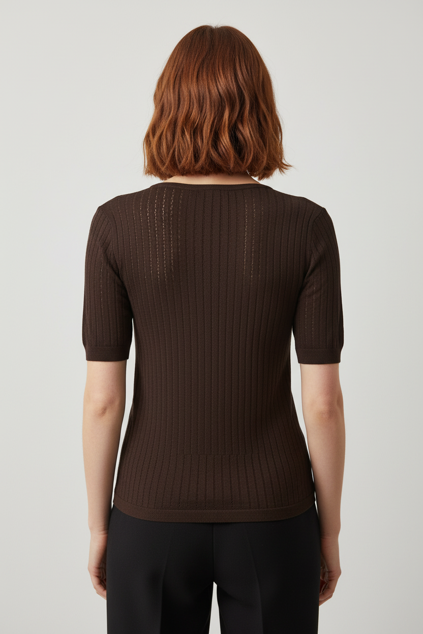 Massimo Dutti Damen Top Braun Größe M