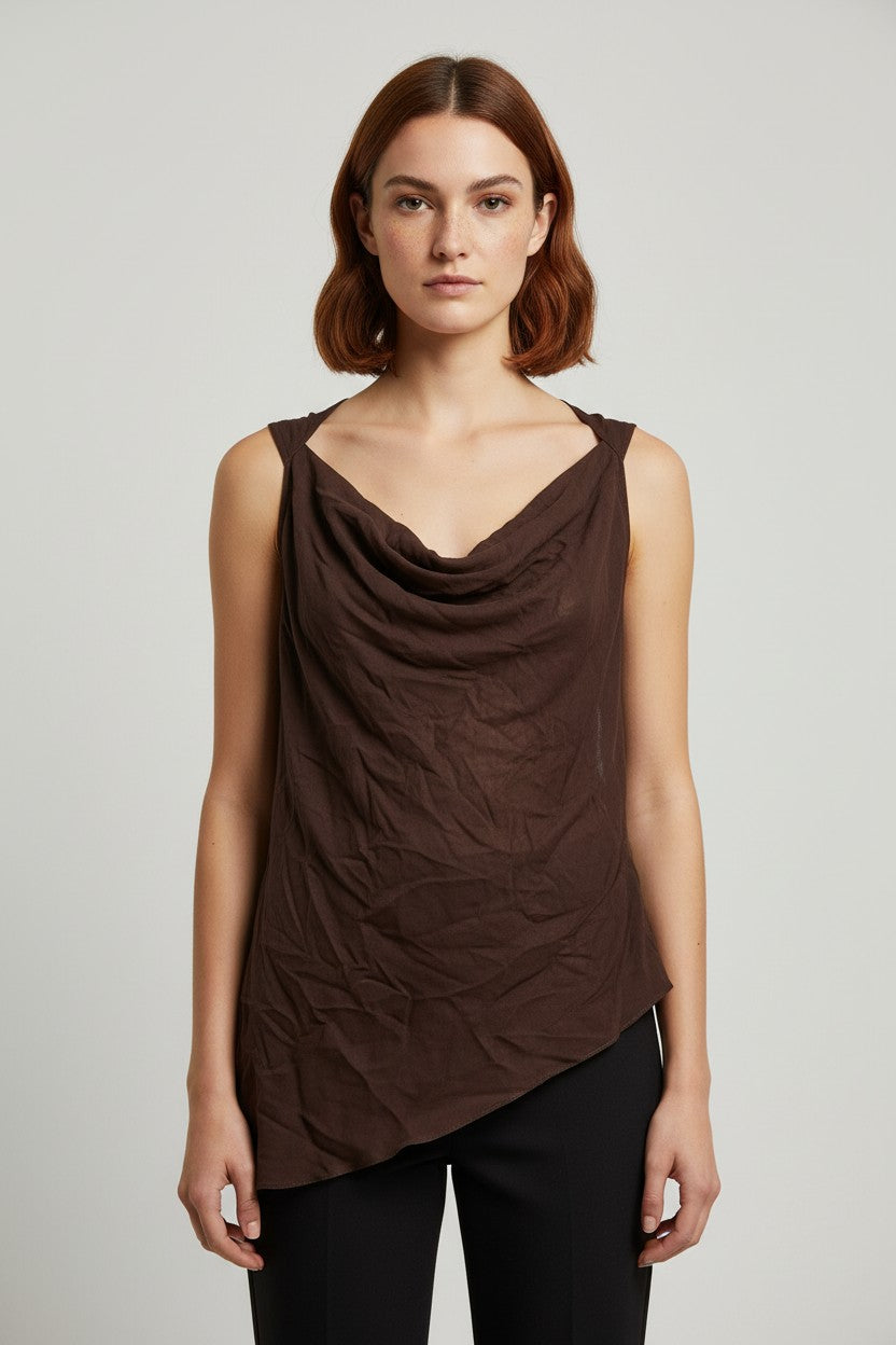 Massimo Dutti Damen Top Braun Größe M