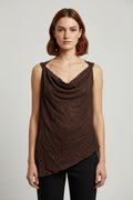 Massimo Dutti Damen Top Braun Größe M