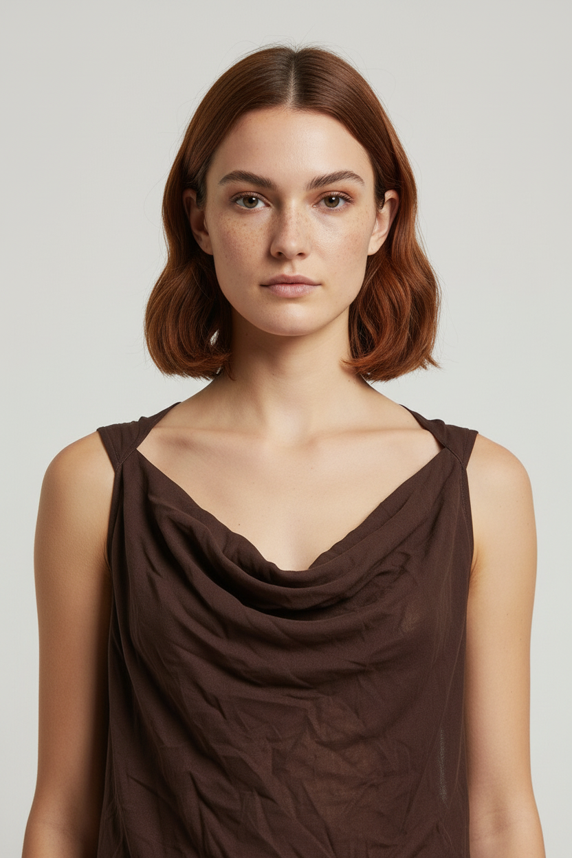 Massimo Dutti Damen Top Braun Größe M