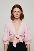 Monki Damen Top Pink Weiß Größe M