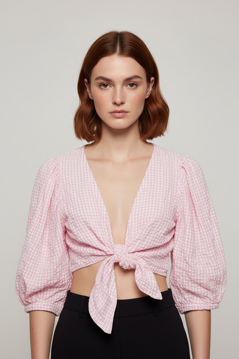 Monki Damen Top Pink Weiß Größe M