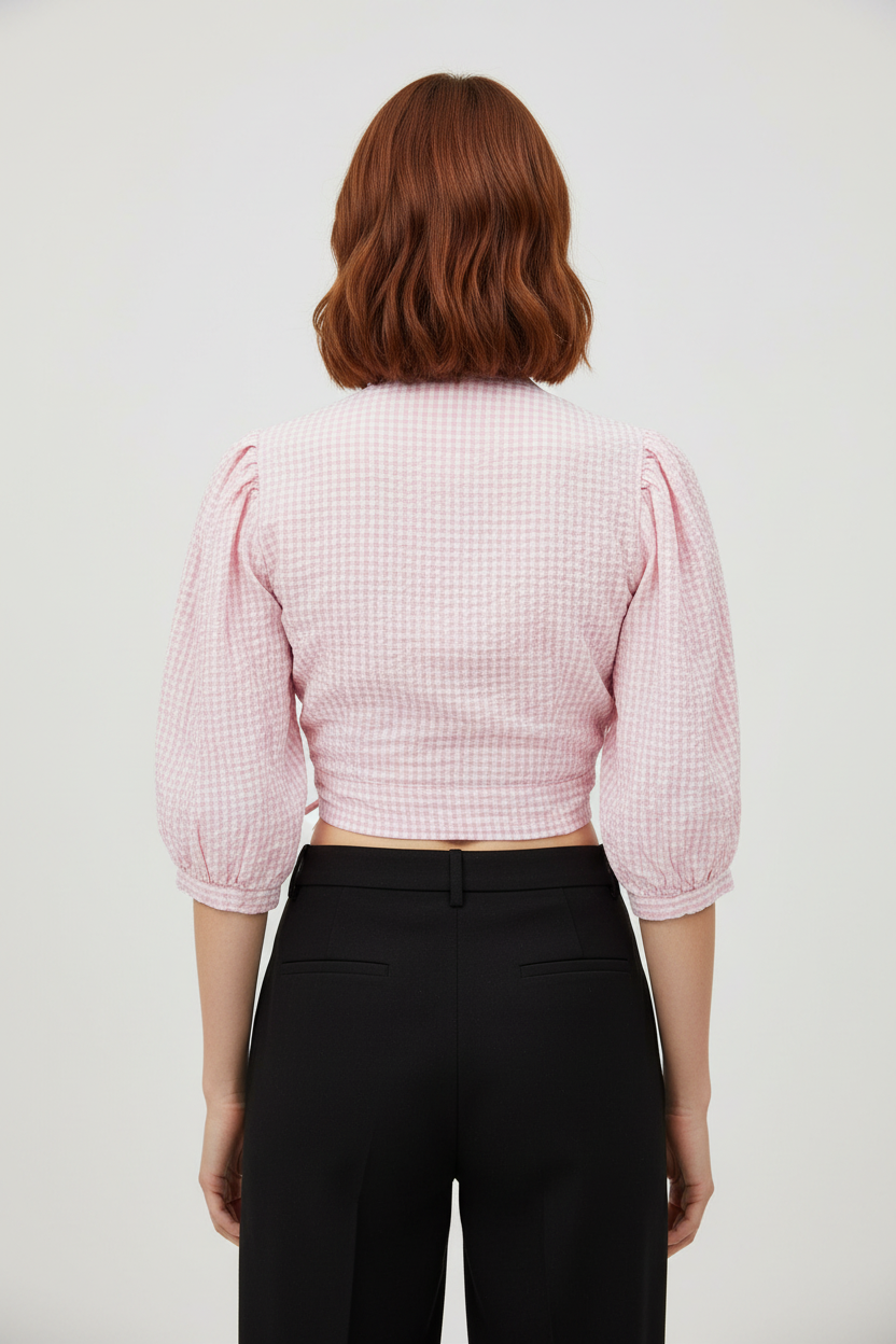 Monki Damen Top Pink Weiß Größe M