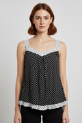 Naturals Damen Top Schwarz Weiß Größe L