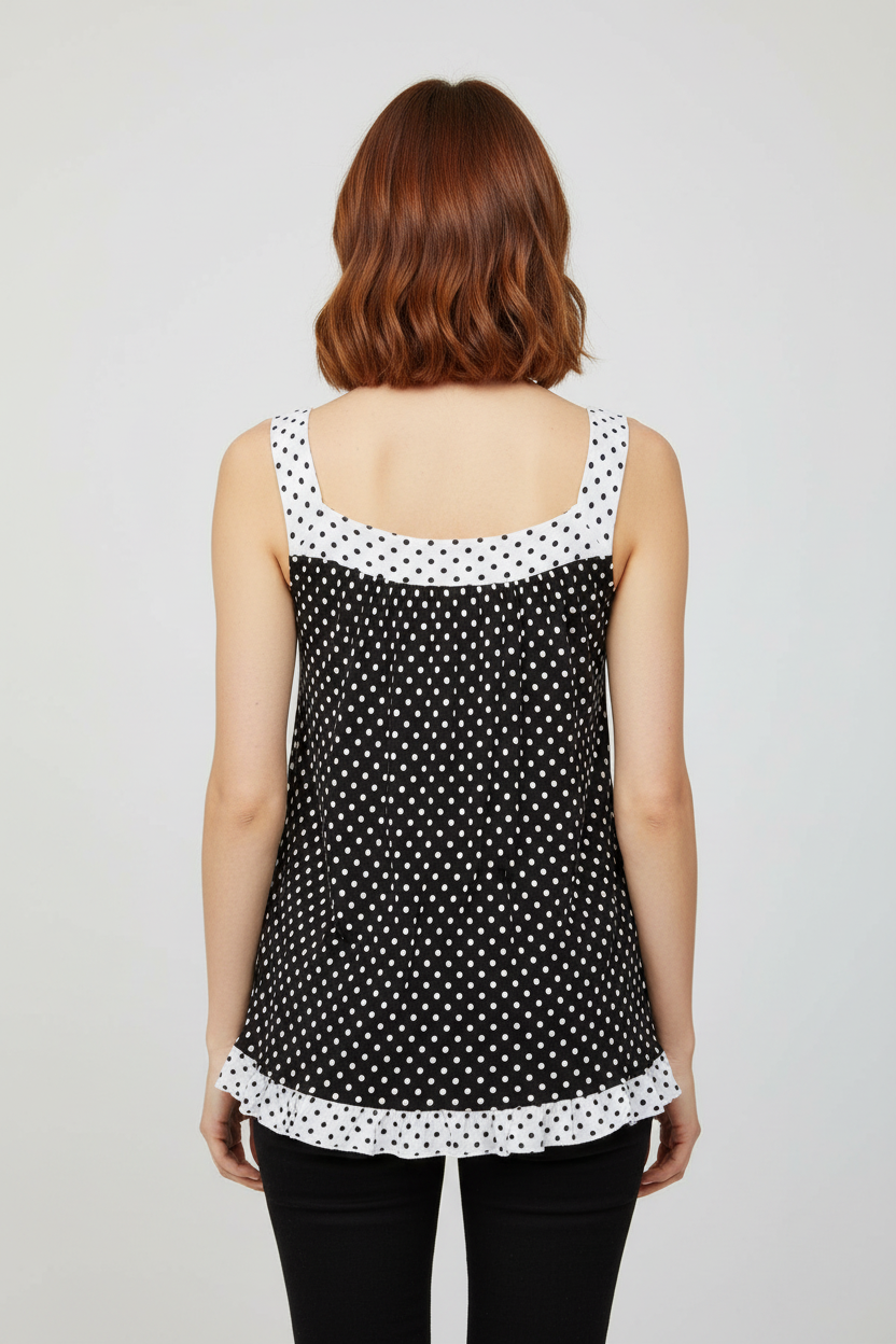 Naturals Damen Top Schwarz Weiß Größe L