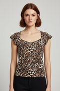 Nelly Damen Top Braun Schwarz Beige Größe XL