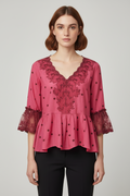 Odd Molly Damen Top Pink Schwarz Größe L