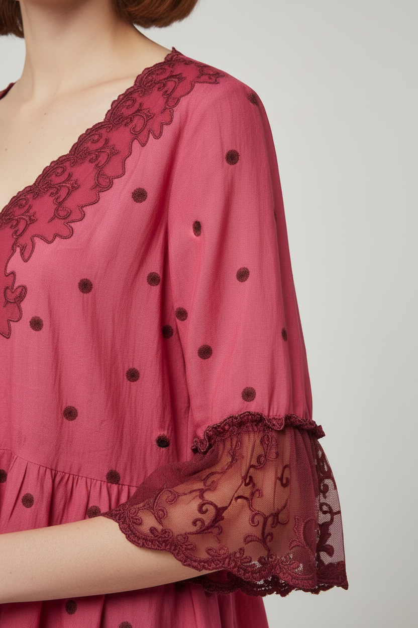 Odd Molly Damen Top Pink Schwarz Größe L