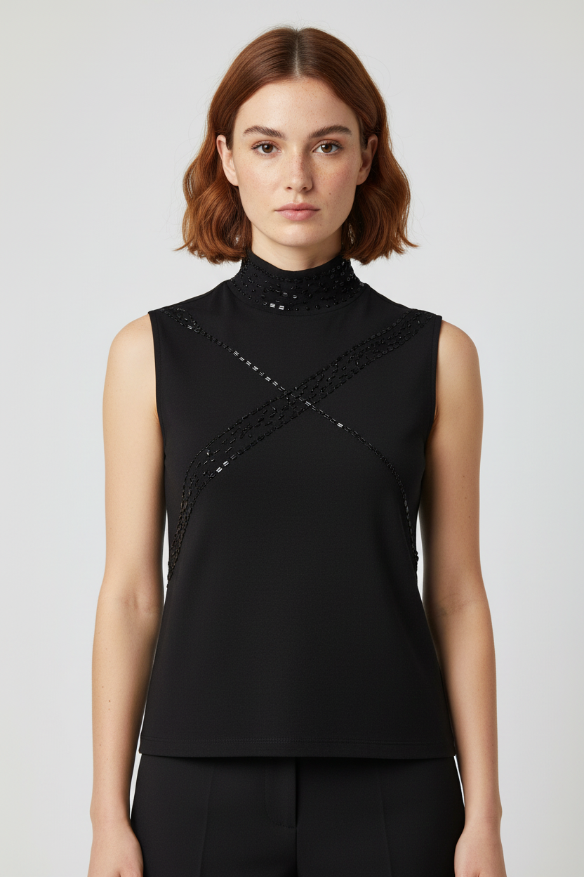 Ril's Damen Top Schwarz Größe L